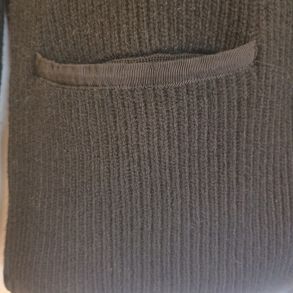 Rag & Bone Nancy Black Ribbed Cardigan Merino Wool Blend - Picture 10 of 11